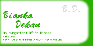 bianka dekan business card